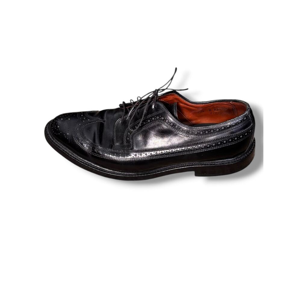 Vintage Allen Edmonds MacNeil Black Wingtip Oxfords Size 10.5 D USA Made Preppy‎